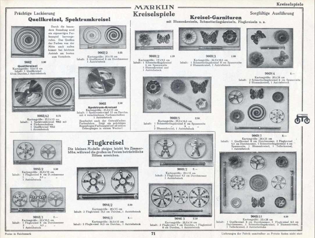 Märklin Kreiselspiele Katalog 1930 D7