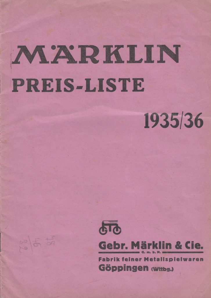 Märklin Preisliste 1935